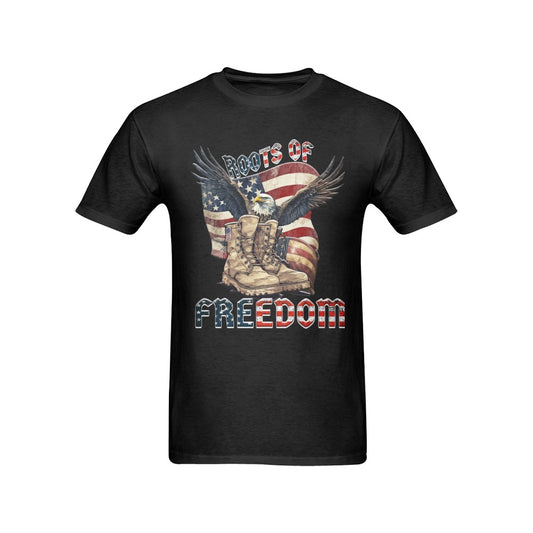 PATRIOTIC/VETERANS T-SHIRT Roots Of Freedom Men's T-Shirt in USA Size (Front Printing Only)