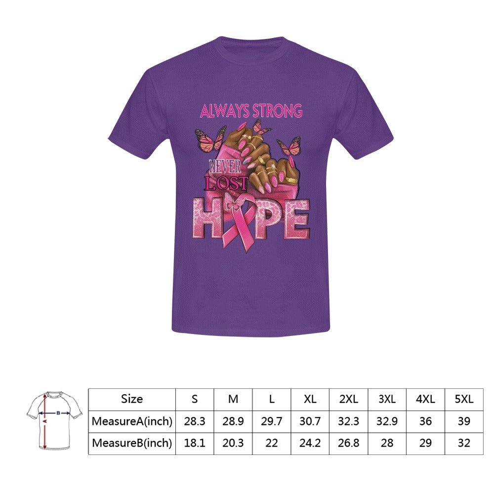 ALWAYS STRONG NEVER LOST HOPE CANCER T-SHIRT UNISEX T-Shirt in USA Size (Front Printing Only)